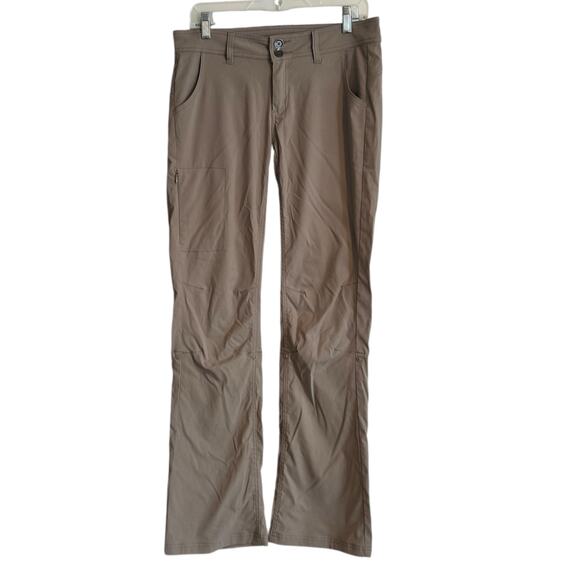 Prana Tan Halle Pants Womens Sz 6 Cargo Stretch Low Rise Packable SPF Hiking - Picture 1 of 15